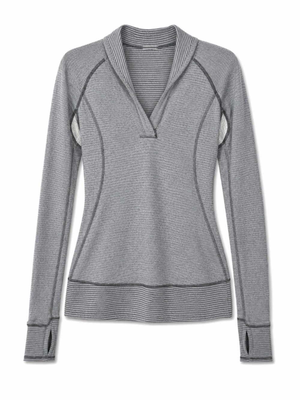 Lululemon Think Fast Pullover Womens 8 Heathered Slate Thumbhole Top